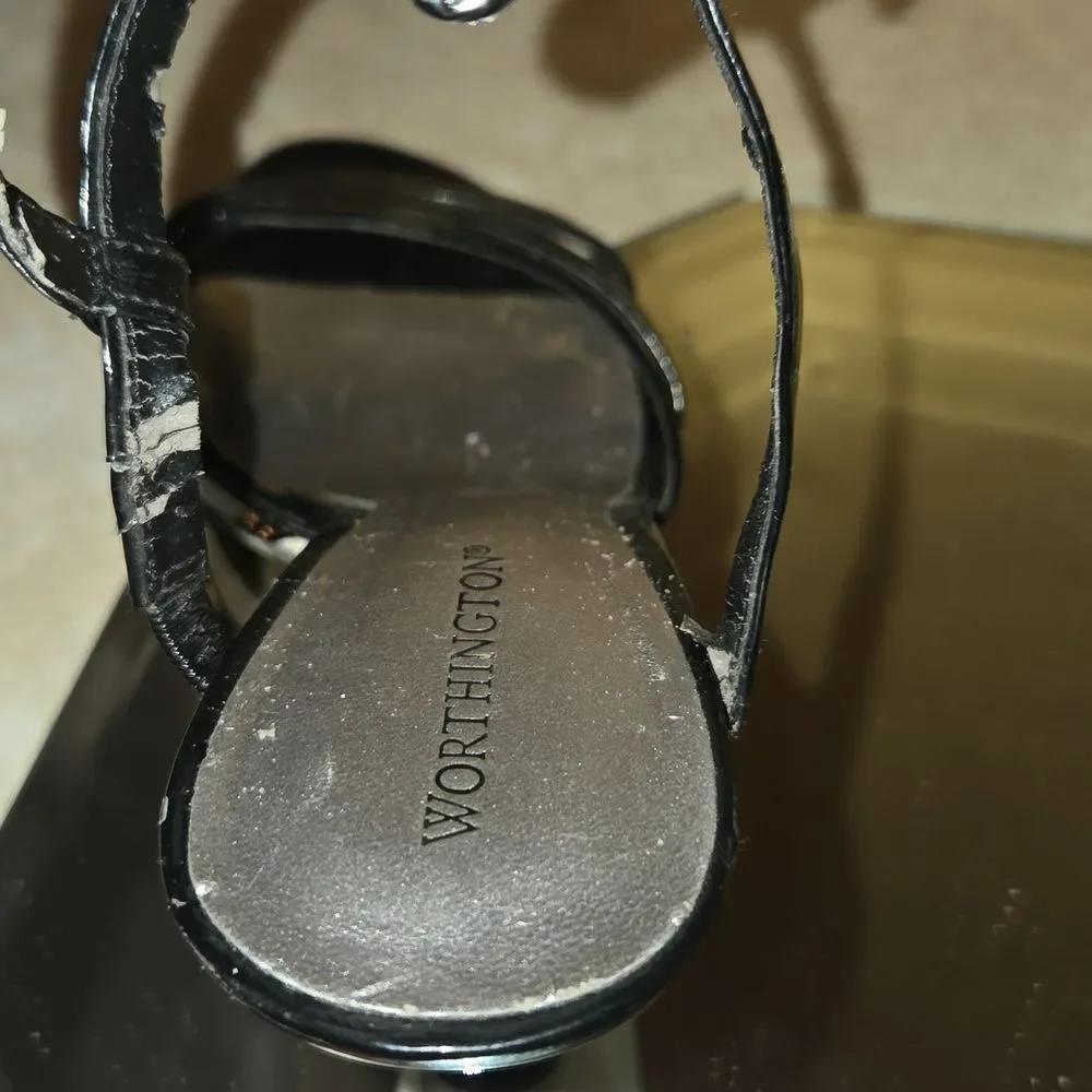 Worthington Black Strappy Heels - Picture 6 of 9